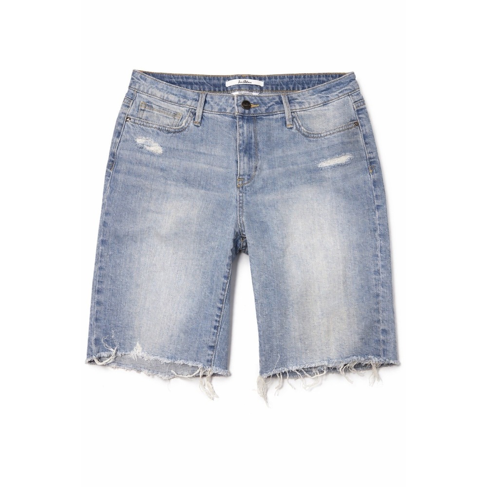Sam Edelman Harriette Bermuda Shorts Womens 29 Light Wash Distressed Raw Hem